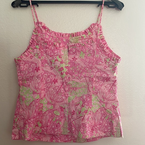 Lilly Pulitzer Vintage “Beach Blanket Bingo” Spaghetti Strap Top - Picture 2 of 5
